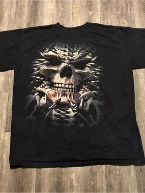 The Mountain Skulbone Skull Face Skeleton Black Cotton Halloween Shirt Adult 3XL